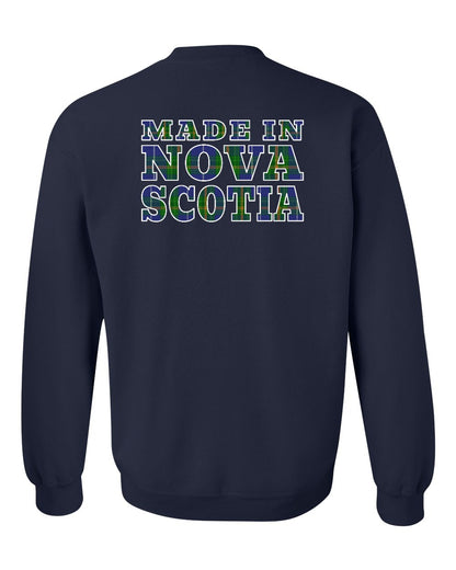 Made In Nova Scotia ( Tartan Lettering) Left Chest and Back crew-neck