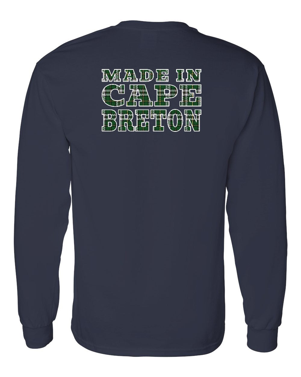 Made In Cape Breton Tartan Left Chest and Back Long Sleeve Tee