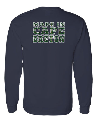 Made In Cape Breton Tartan Left Chest and Back Long Sleeve Tee