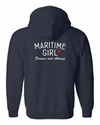Maritime Girl Forever and Always Left Chest & Back Zip Hoodie - Unisex
