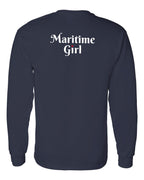 Maritime Girl Heart Dot Left Chest & Back Long Sleeve Tee - Unisex