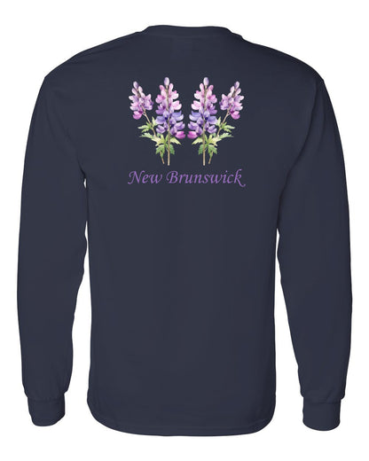 New Brunswick Lupins Left Chest and Back Long Sleeve Tee