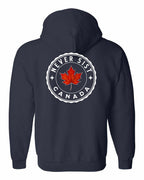 Never 51st Leaf Left Chest and Back Zip Hoodie - Gildan Canada (sewn Internationally) - Unisex