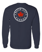 Never 51st Leaf Left Chest and Back Long Sleeve - Gildan Canada (sewn Internationally) - Unisex