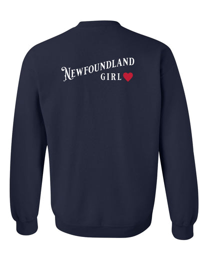 Newfoundland Girl Left Chest and Back Crewneck Sweatshirt
