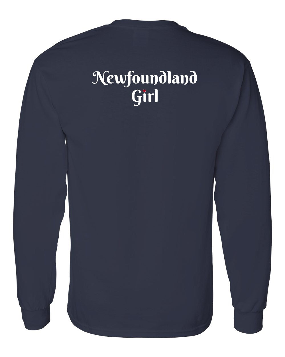 NFLD Girl Heart Dot Left Chest & Back Long Sleeve Tee - Unisex