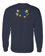 NS Flowers Left Chest and Back Long Sleeve Tee - Unisex