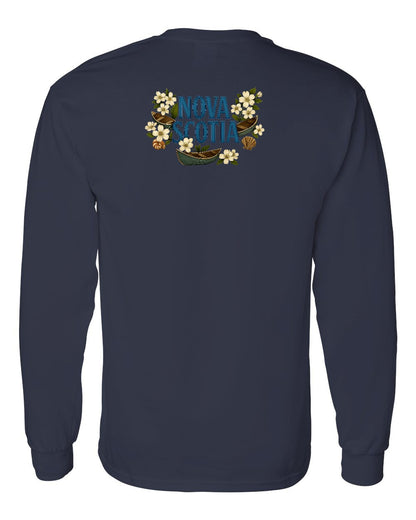 Nova Scotia Flowers Left Chest and Back Long Sleeve Tee