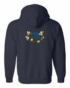 NS Flowers Left Chest and Back Zip Hoodie - Unisex