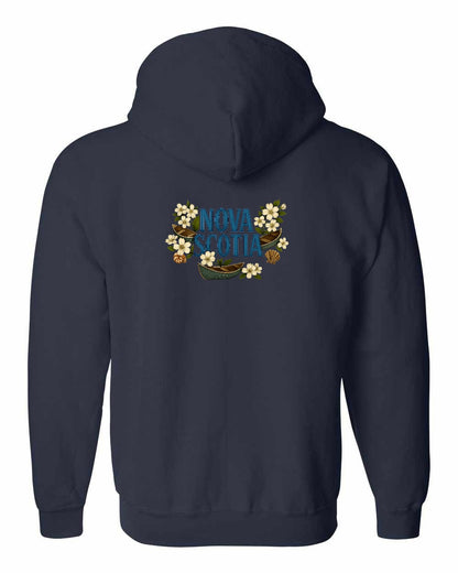 Nova Scotia Flowers Left Chest and Back zip-hoodie