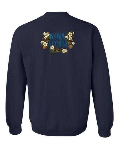 Nova Scotia Flowers Left Chest and Back crew-neck