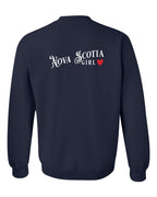 NS Girl Red Heart Left Chest and Back Crewneck Sweatshirt - Unisex