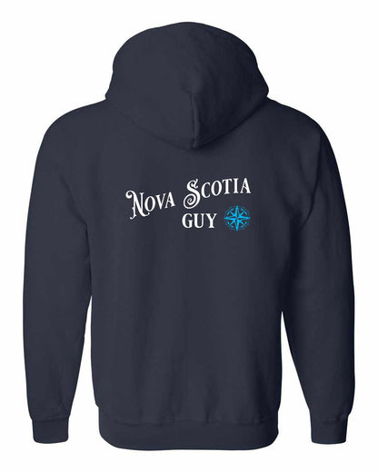 Nova Scotia Guy blue Left Chest and Back zip-hoodie