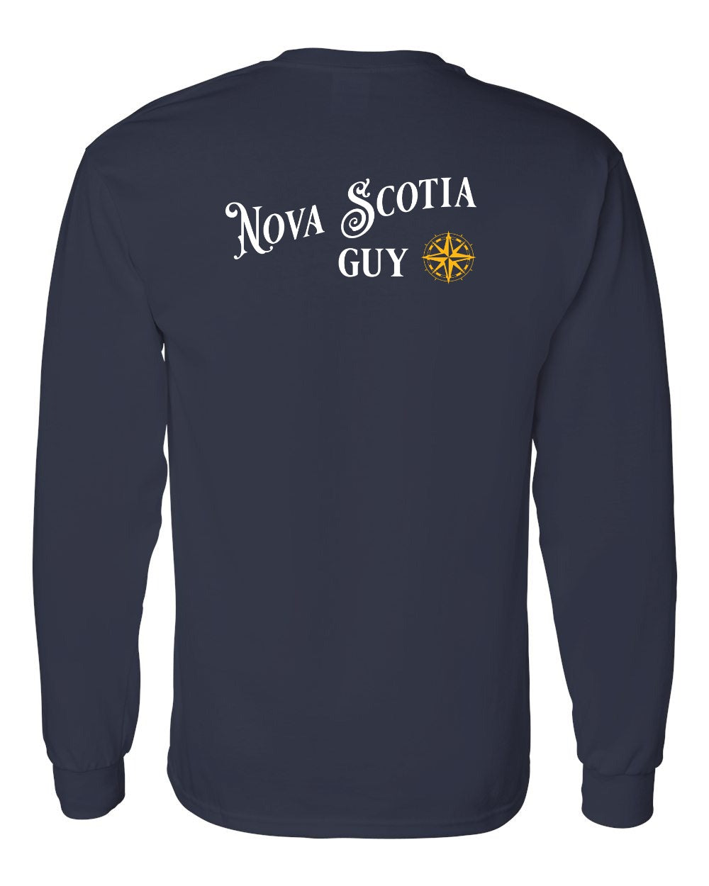 Nova Scotia Guy yellow Left Chest and Back Long Sleeve Tee
