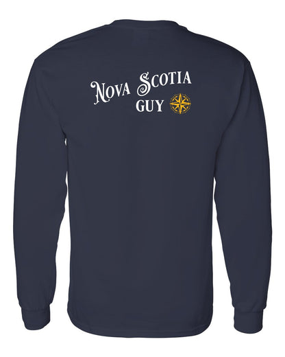 Nova Scotia Guy yellow Left Chest and Back Long Sleeve Tee