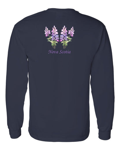 Nova Scotia Lupins Left Chest and Back Long Sleeve Tee