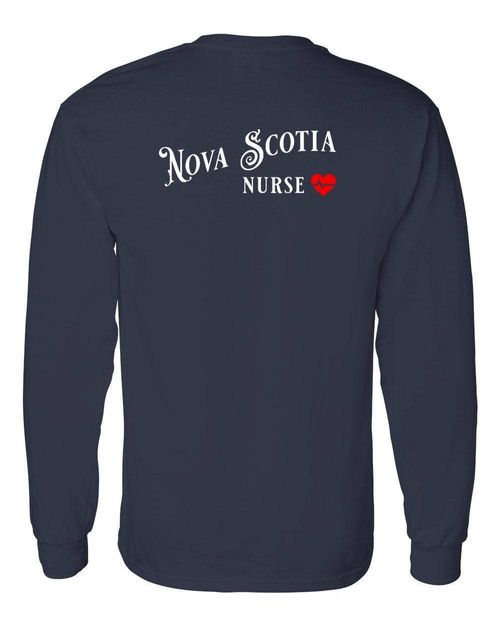 Nova Scotia Nurse Left Chest and Back Long Sleeve Tee