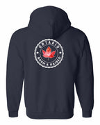 Born and Raised Ontario Left Chest and Back Zip Hoodie - Gildan Canada (sewn Internationally) - Unisex