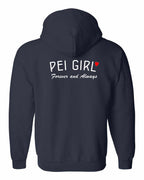 PEI Girl Forever and Always Left Chest & Back Zip Hoodie - Unisex