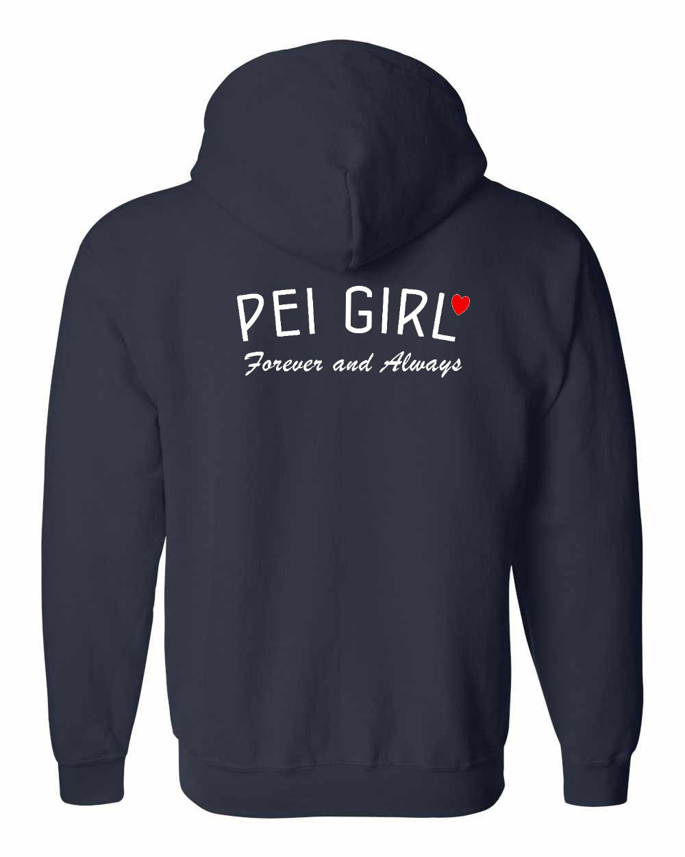 PEI Girl Forever and Always Left Chest & Back Zip Hoodie - Unisex