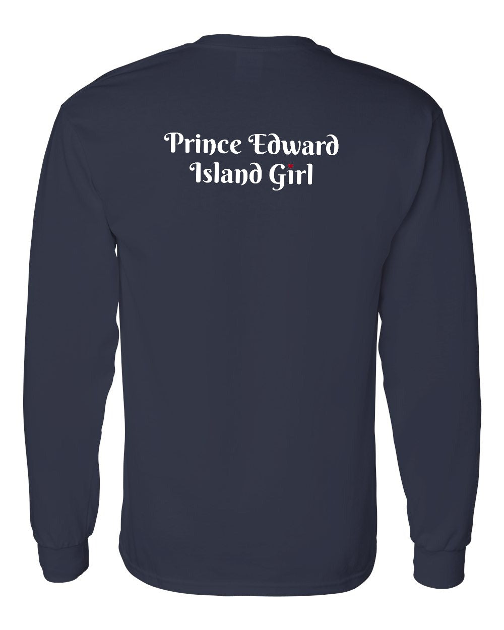 PEI Girl Heart Dot Left Chest & Back Long Sleeve Tee - Unisex