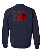 Plaid to the Bone Stacked Leaf Left Chest and Back Crewneck Sweatshirt - Gildan Canada (sewn Internationally) - Unisex