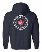 Proud to be Canadian Leaf Left Chest Zip Hoodie - Gildan Canada (sewn Internationally) - Unisex