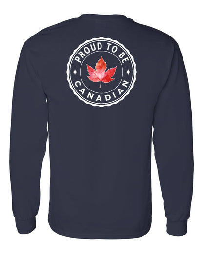 Proud to be Canadian Leaf Left Chest and Back Long Sleeve