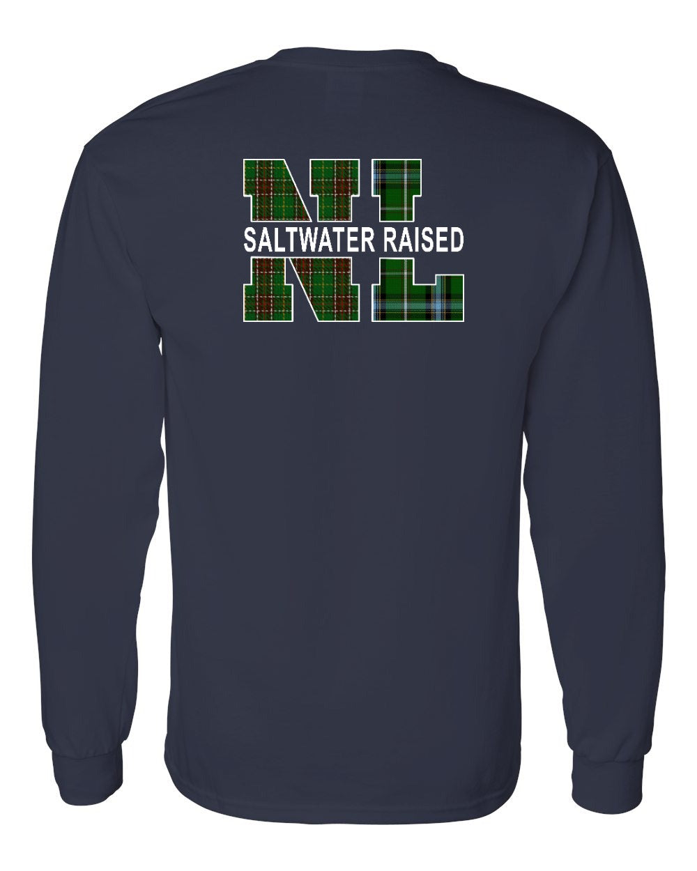NFLD and Labrador Saltwater Left Chest and Back Long Sleeve Tee - Unisex