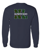 NFLD and Labrador Saltwater Left Chest and Back Long Sleeve Tee - Unisex