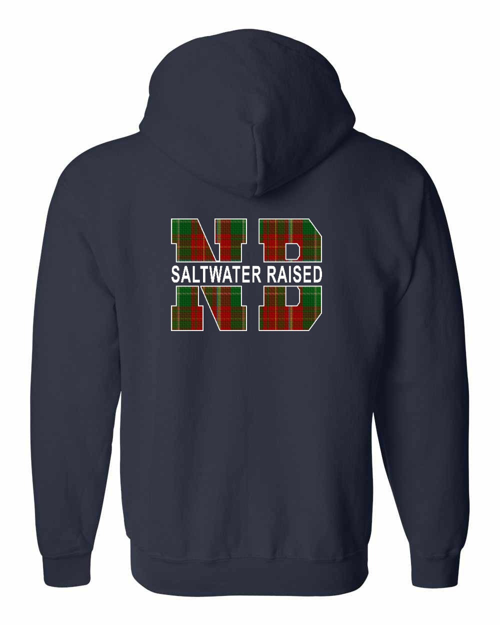 NB Saltwater Raised Left Chest and Back Zip Hoodie Printed NOT STITCHED