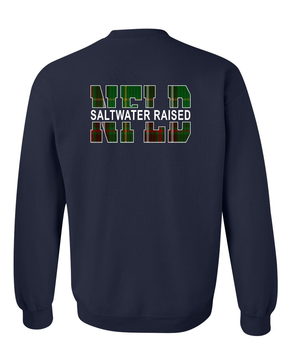 Newfoundland Saltwater Raised Left Chest and Back Long Sleeve Tee Printed NOT STITCHED