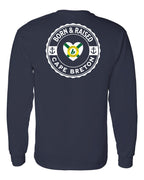 Born and Raised CB Heart Flag Left Chest & Back Long Sleeve Tee - Unisex