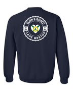 Born and Raised CB Heart Flag Left Chest & Back Crewneck Sweatshirt - Unisex