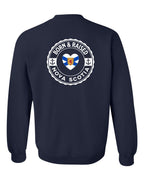 Born and Raised NS Heart Flag Left Chest & Back Crewneck Sweatshirt - Unisex