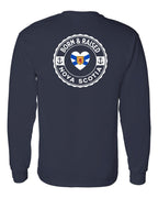 Born and Raised NS Heart Flag Left Chest & Back Long Sleeve Tee - Unisex