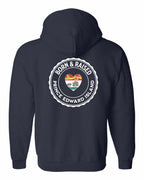Born and Raised PEI Heart Flag Left Chest & Back Zip Hoodie - Unisex
