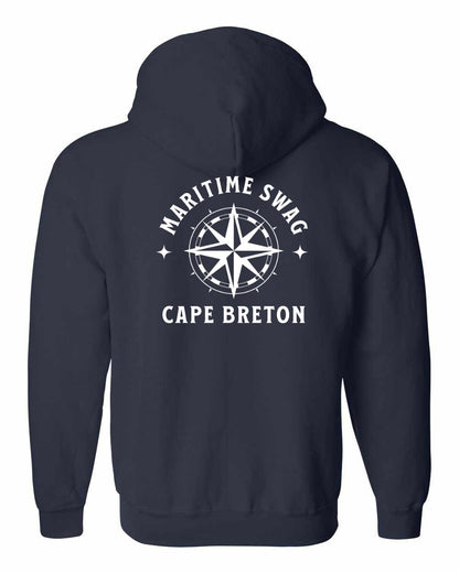 Maritime Swag Cape Breton Compass Left Chest and Back Zip Hoodie
