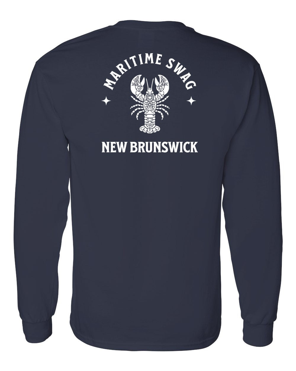 Maritime Swag NB Mandala white Lobster Left Chest and Back Long Sleeve Tee - Unisex