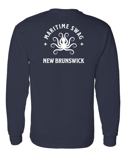 Maritime Swag New Brunswick Octopus Left Chest and Back Long Sleeve Tee