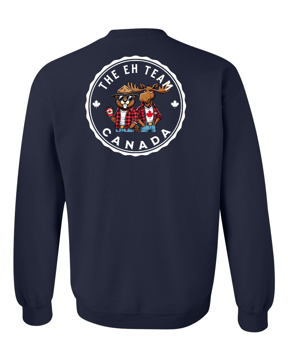 Eh Team Left Chest and Back Crewneck Sweatshirt - Gildan Canada (sewn Internationally) - Unisex