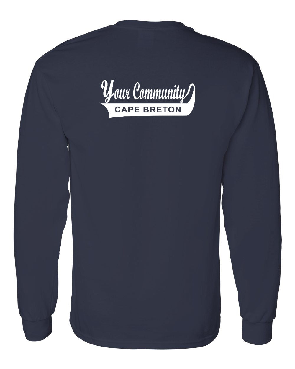 Custom Your Community Swoop (CB) Left Chest and Back Long Sleeve Tee - Unisex