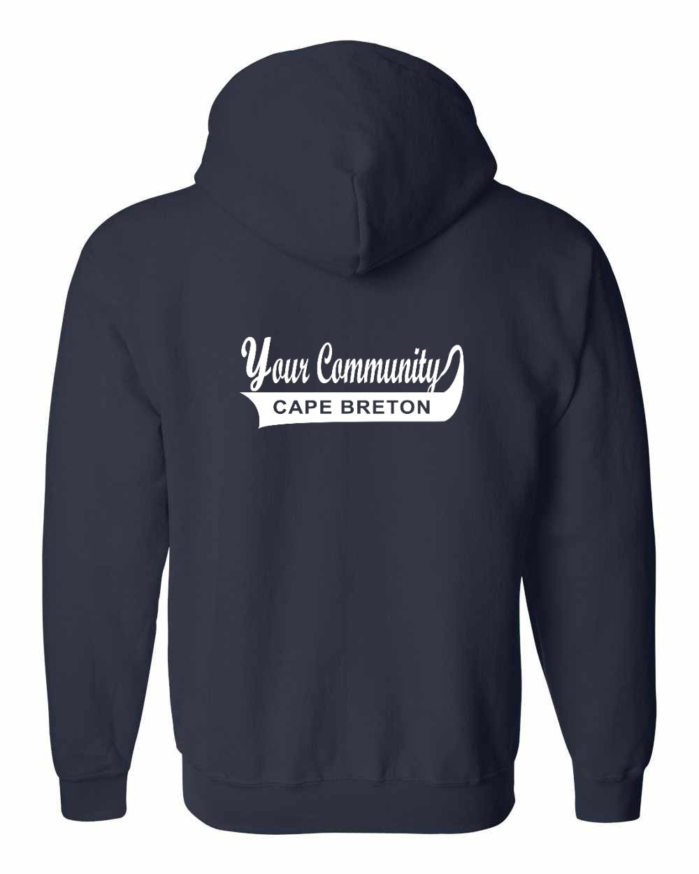 Custom Your Community Swoop (CB) Left Chest and Back Zip Hoodie - Unisex