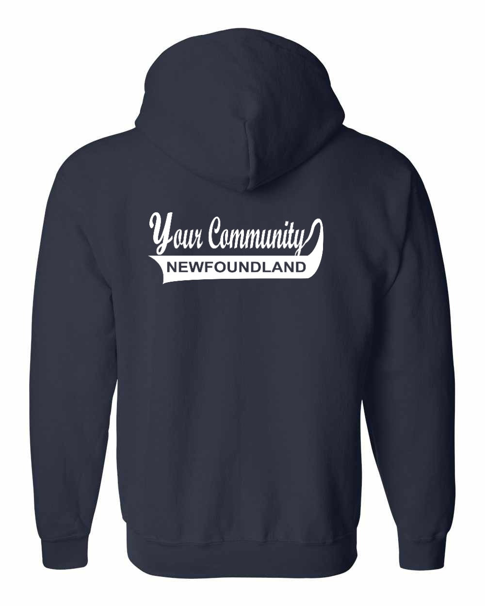 Your Community Swoop (NFLD) Left Chest and Back Zip Hoodie - Unisex