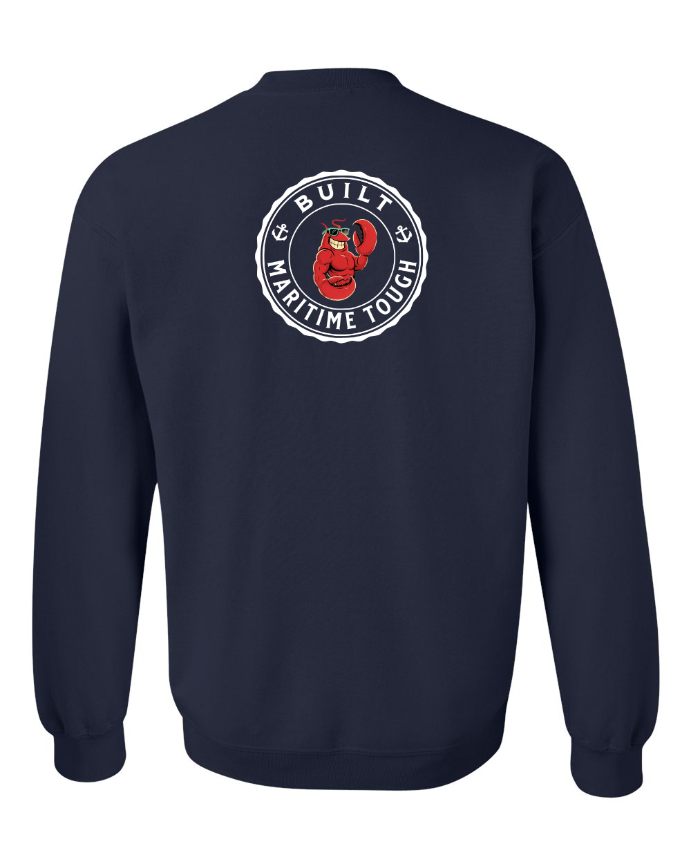 Built Maritime Tough Lobster Left Chest and Back Crewneck Sweatshirt - Unisex