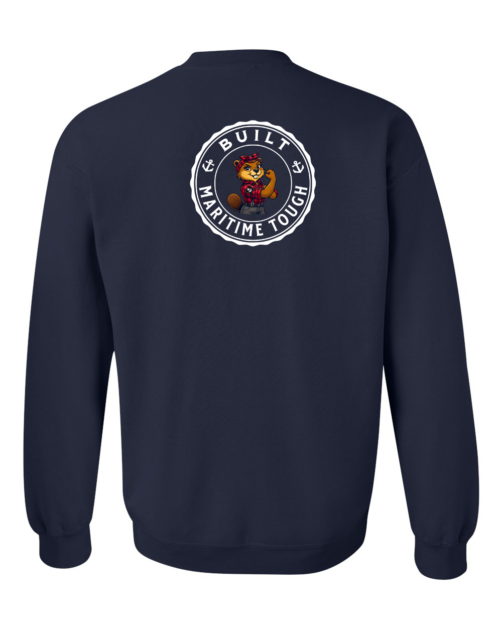 Built Maritime Tough Rosie Left Chest and Back Crewneck Sweatshirt - Unisex