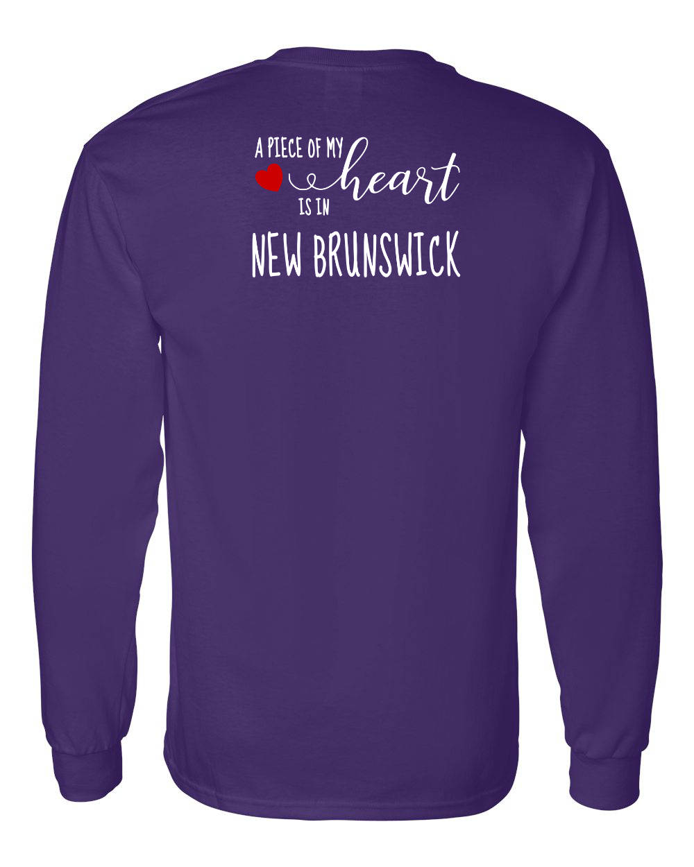 A piece of My heart in NB (Red Heart) Left Chest and Back Long Sleeve Tee - Unisex
