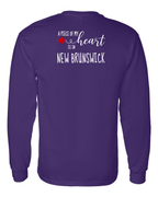 A piece of My heart in NB (Red Heart) Left Chest and Back Long Sleeve Tee - Unisex