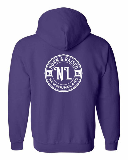 Born & Raised Newfoundland Left Chest And Back Zip Hoodie