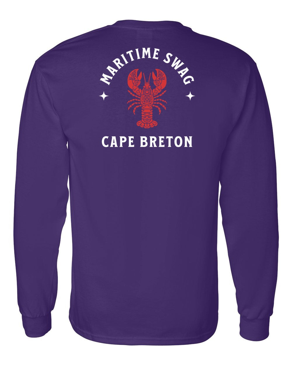 Maritime Swag Cape Breton Mandala Red Lobster Left Chest and Back Long Sleeve Tee